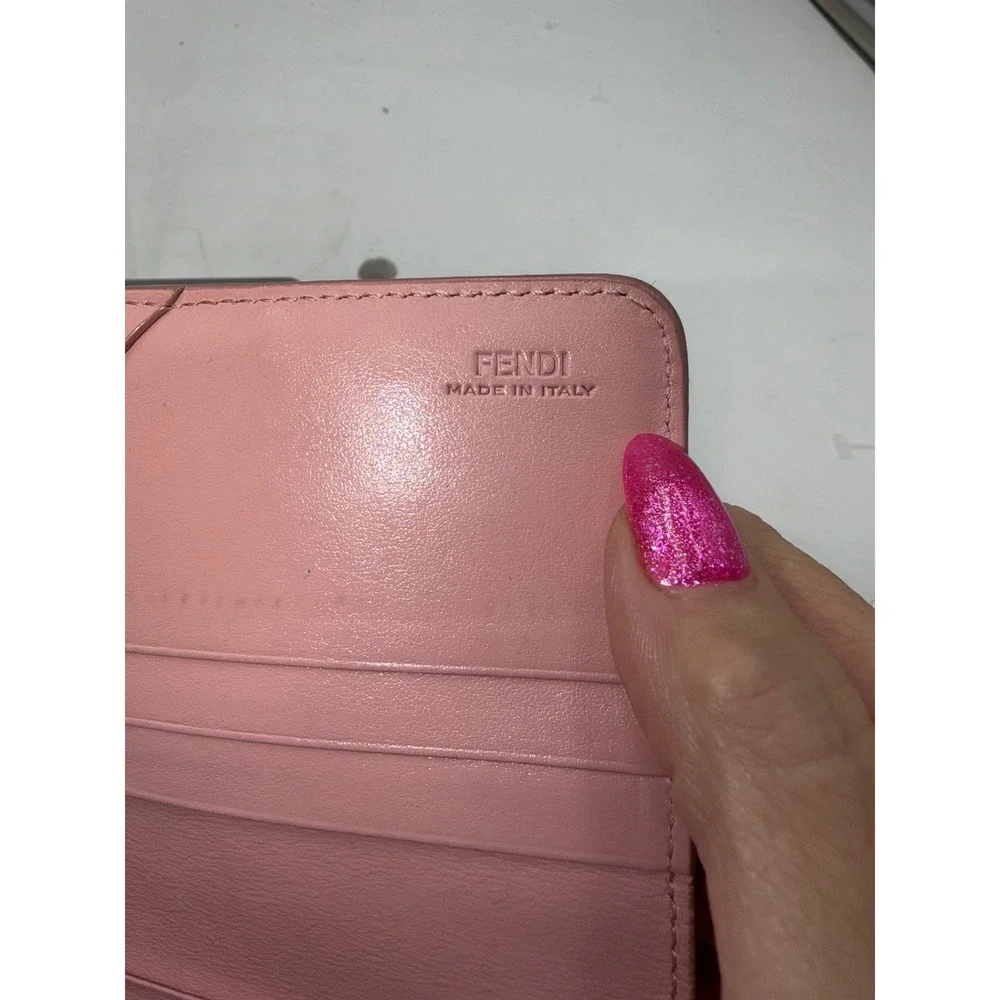 Fendi Vitello Century Hypnoteyed Pink Zippy Continental Wallet in Bubblegum - Picture 9 of 16